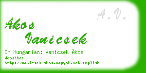 akos vanicsek business card
